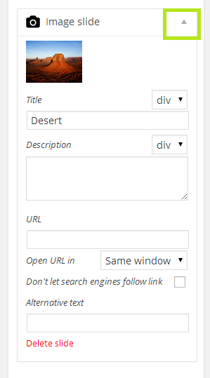 Changing properties on an image slide