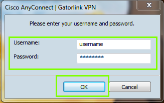 Logging in with AnyConnect