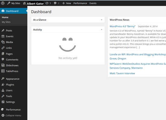 Access the Site Dashboard (Sites)