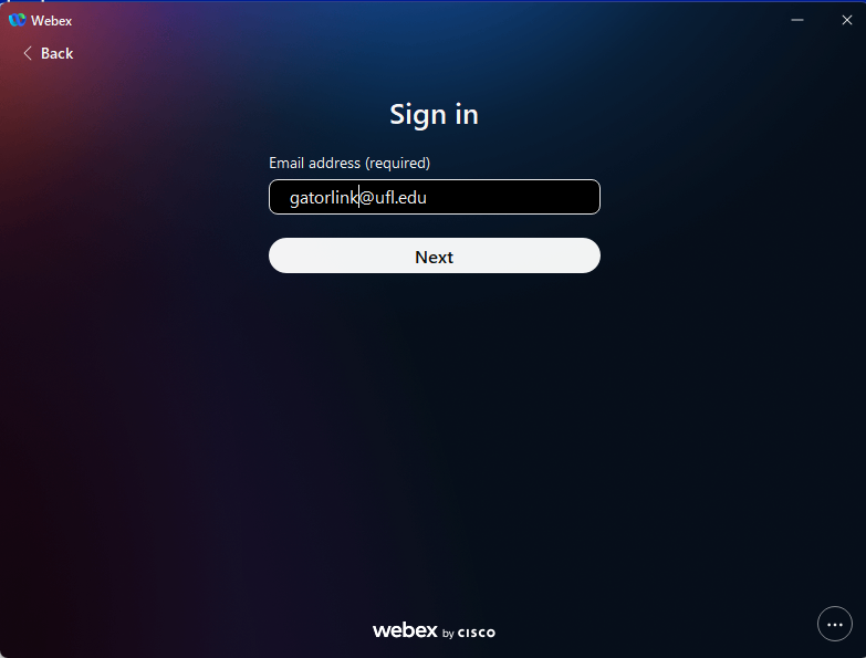 Log in with Gatorlink Email address
